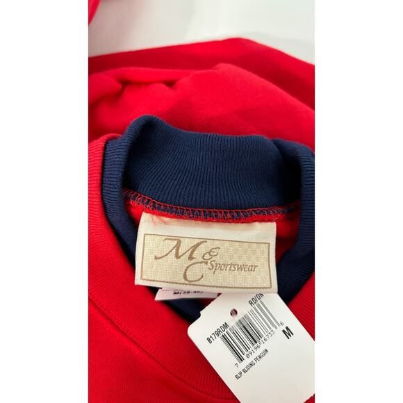 MCCC Sportswear Christmas Penguin Sweatshirt Womens Medium Red New Long Sleeve - Picture 7 of 7